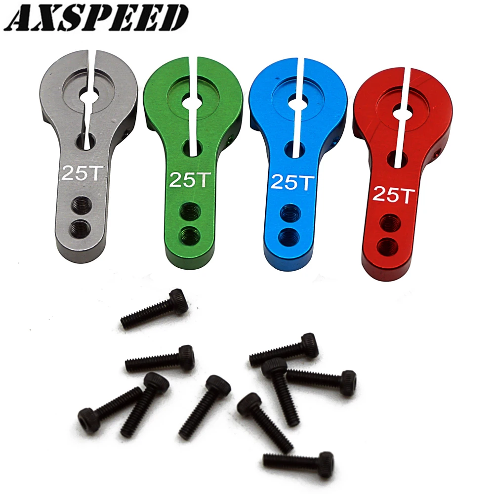 

AXSPEED 4PCS/Set Aluminum Alloy 25T Steering Servo Arm Horn for Remote Control Car Large Torque Digital Coreless Servo parts