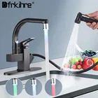 Выдвижной хромированный кухонный смеситель, кран с двойным носиком для горячей и холодной воды