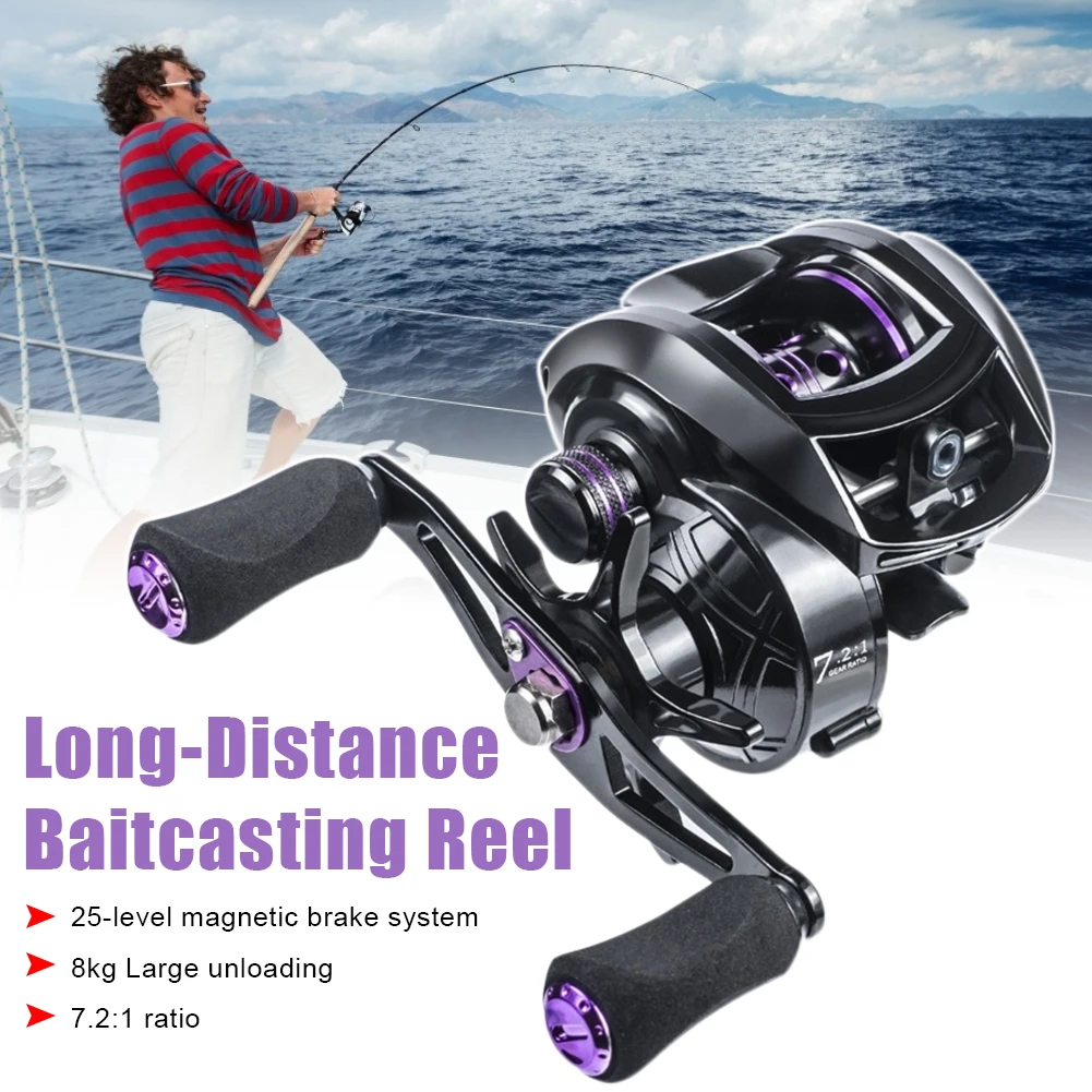 

8KG Max Drag Baitcasting Reel 7.2:1 High Speed Fishing Reel for Bass In Ocean Environment 48 Hours Reel Fishing Accessories