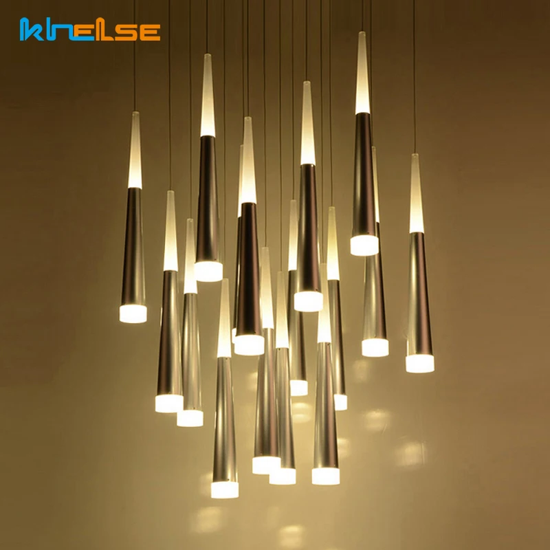 Современный светодиодный конический подвесной светильник алюминиевый Ampmetal для