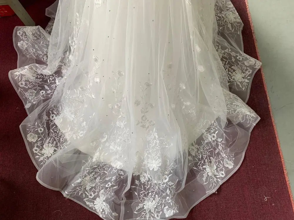 Женское свадебное платье с юбкой годе сексуальное вышивкой и открытой спиной со