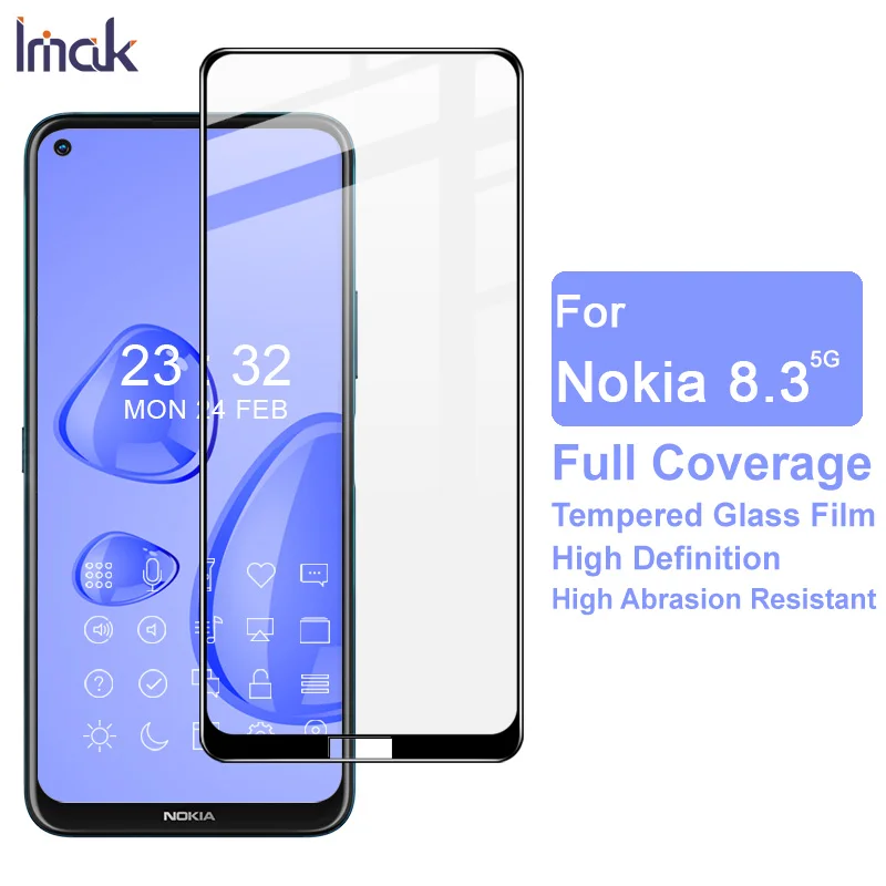 

Tempered Glass for Nokia 8.3 5G IMAK Pro+ Series Full AB Glue Coverage Screen Protector Glass for Nokia 5.3 / 8.3 5G