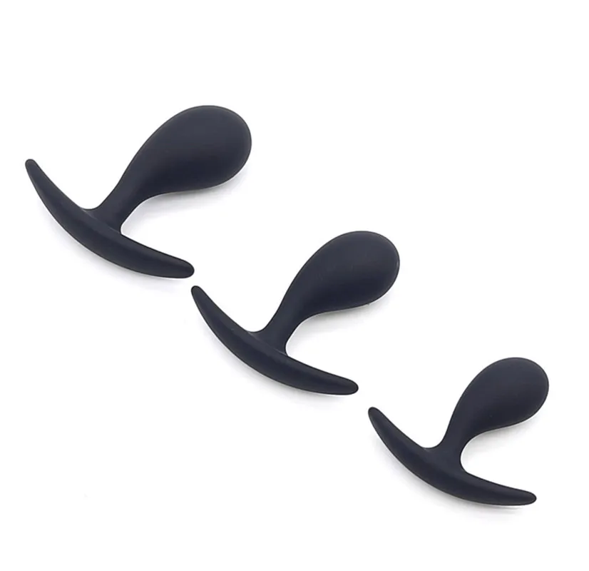 Силиконовая Анальная пробка для стимуляции простаты 3 размера | Красота и