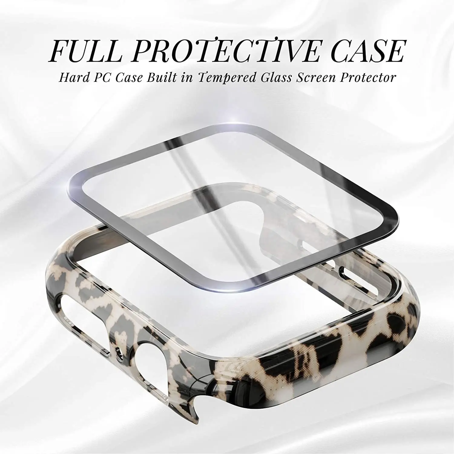 Hard Leopard Protective Case for Apple Watch 44mm 40mm 42mm 38mm Full Cover Ultra-Thin Screen Protector iWatch Series SE 6 5 4 3
