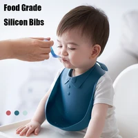 baby food grade silicone bibs waterproof solid infant tie bib tablewear newborn breastplate bandana for baby boys kids accessory