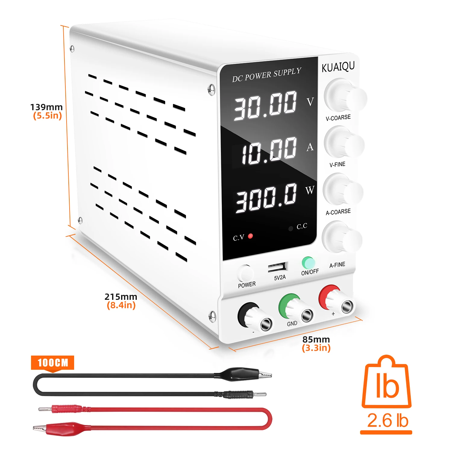 Регулируемый лабораторный источник питания KUAIQU SPS-C3010 30 В/10 А 300 Вт с регулируемым