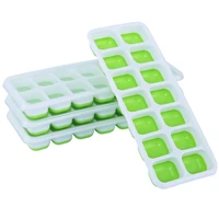 14 grid silicone ice tray cube mould household three dimensional square ice tray maker molds for bar kitchen whiskey cocktail
