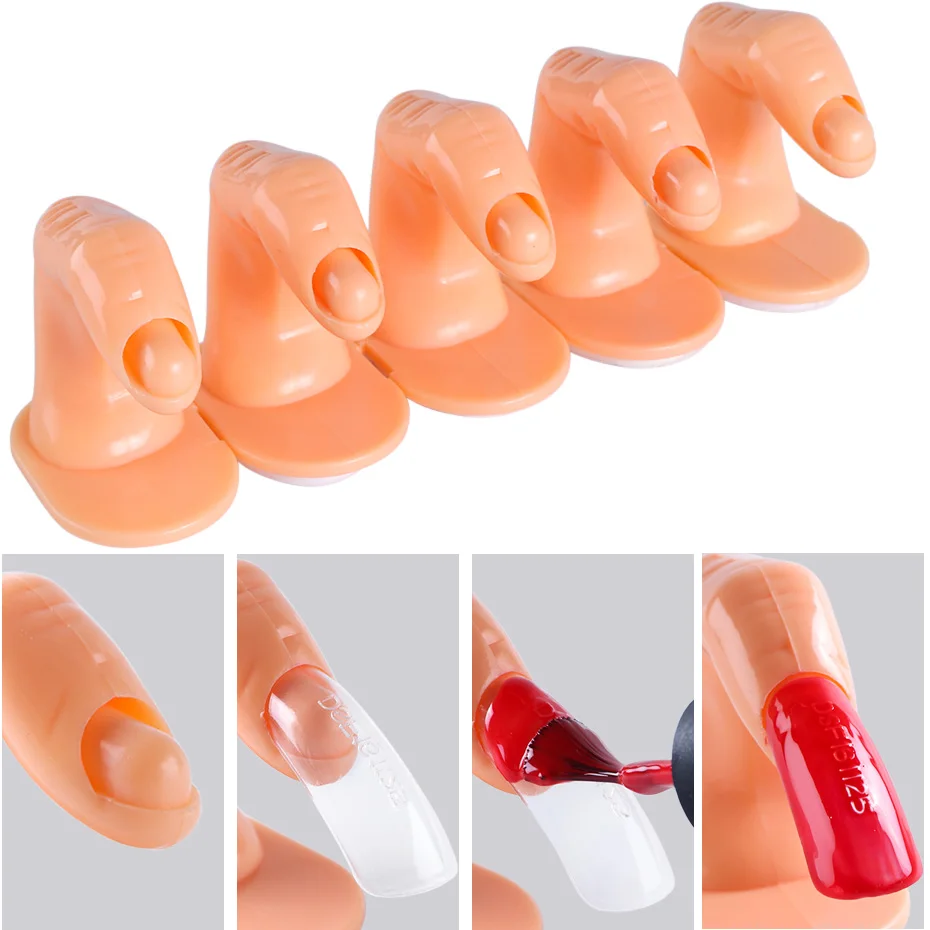 5 шт. пластиковые искусственные пальцы модель тренировка накладные кончики для