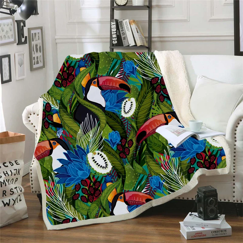 

Флисовое одеяло с 3D принтом попугаев для кровати толстое одеяло модное покрывало шерпа плед одеяло для взрослых детей 08