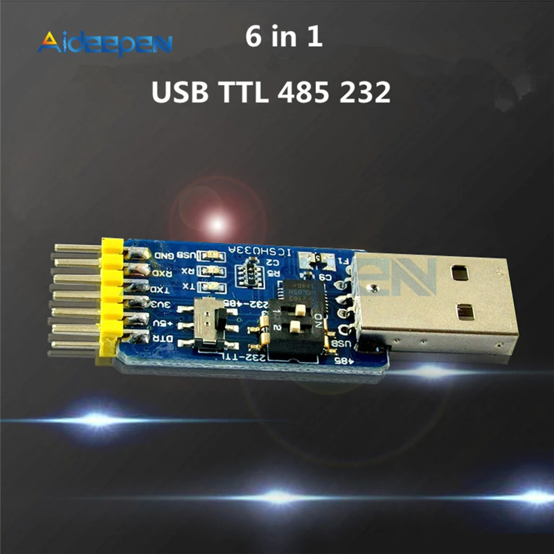 6 в 1 Многофункциональный модуль интерфейса преобразования CP2102 USB TTL RS232 RS485 плата