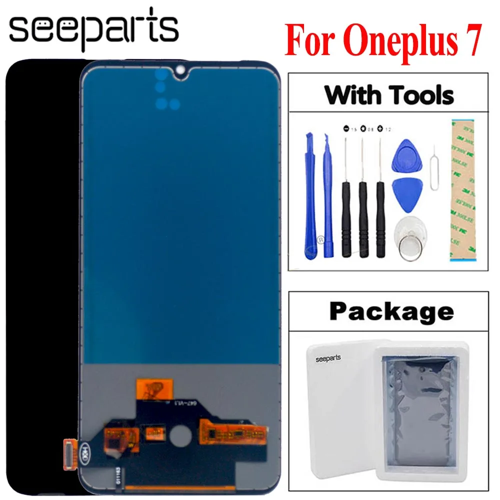 Качественный ЖК дисплей TFT 6 41 экран OnePlus 7 сенсорная панель дигитайзер OnePlus7 Новые
