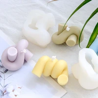 geometric spiral knot craft candle soap molds for soap making handmade diy scented candle silicone abrasive tool