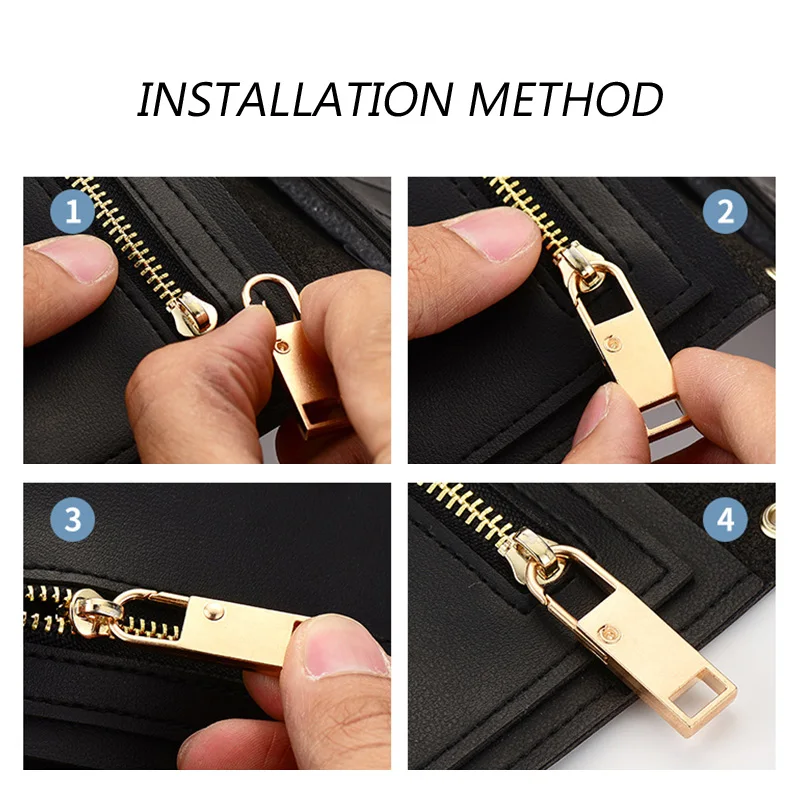 

2pcs Fashion Metal Zipper Head Lightning Repair Kits Pull For Zipper Slider Diy Sewing Craft Sewing Zip Accessories Home Tools