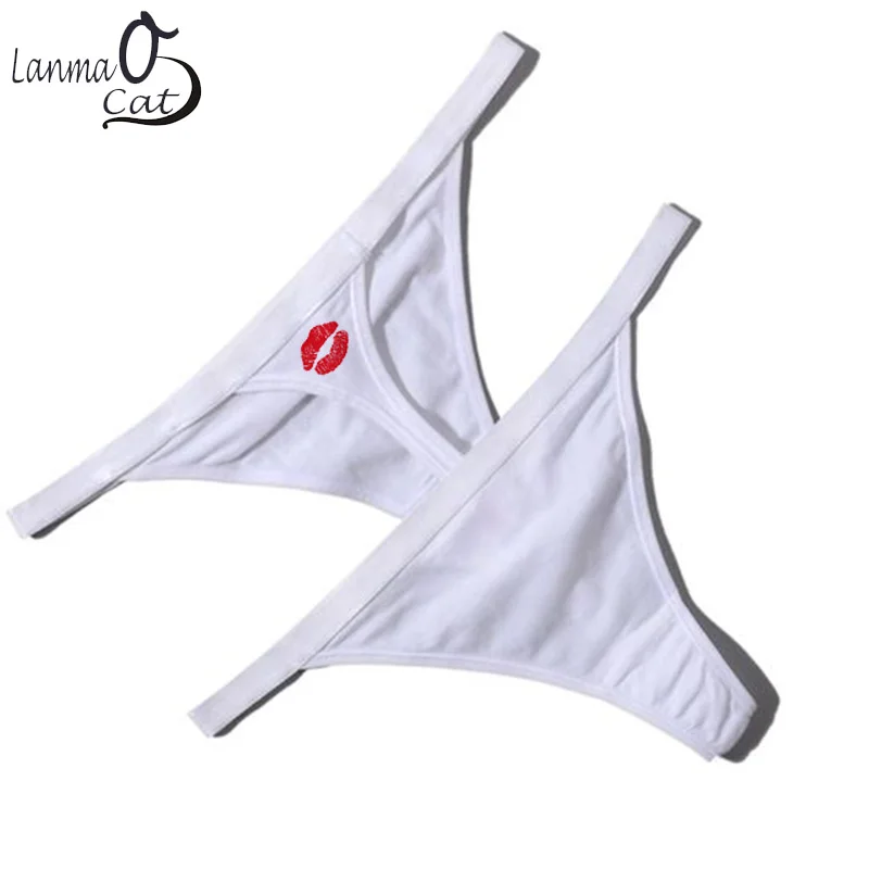 

Sexy Cotton G-string Underwear For Women T-back Cotton Panties Sexy Printed Thongs Underpants