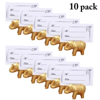 10pcsset place card holder creative golden elephant shaped card holder decoration for wedding birthday party events accessories