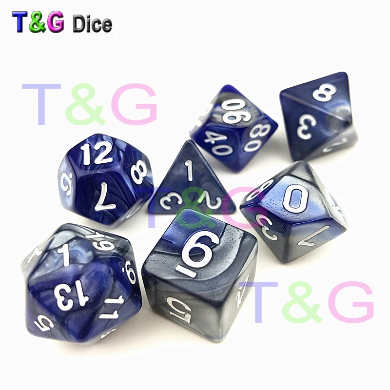 Разноцветные Игральные Кости из 7 шт./компл. RPG Dnd Cube для настольной игры/ролевые
