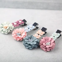 korea fashion joker hand made hairpin clip flower imitate pearl duckbill clamp sweet literary fresh hairgrip barrettes for girls