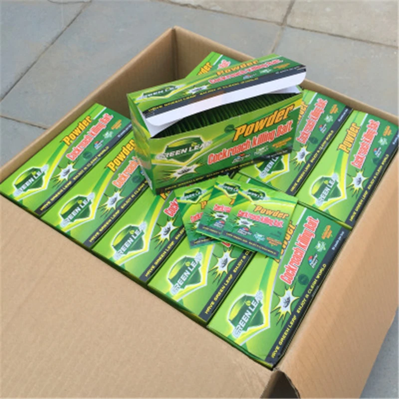 

1-50Pcs Green Leaf Powder Cockroach Killer Bait Repellent Kill Pest Control Trap For Kitchen Effective Killing Roaches wholesale