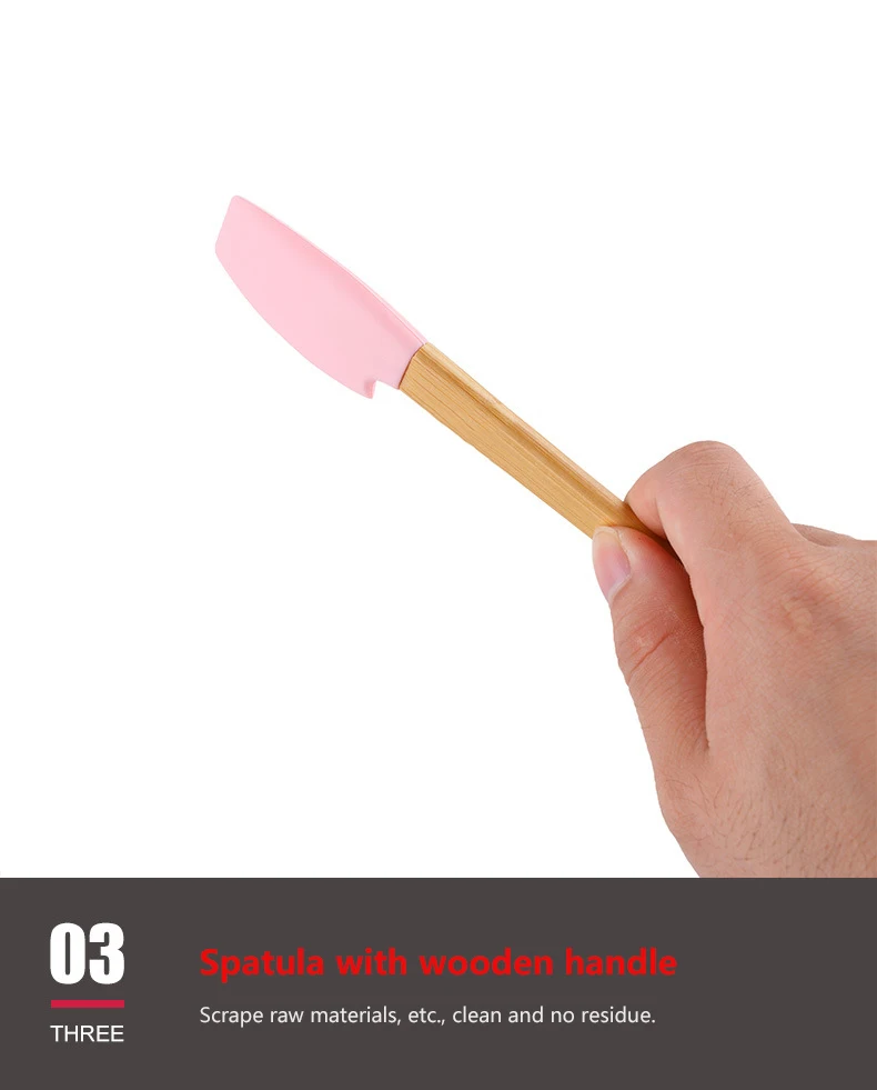 Мини-силиконовый шпатель из пяти предметов лопатка для торта силикона розовые