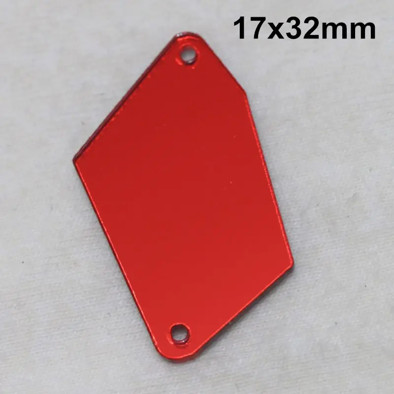 Светлый Сиам acryl ic зеркало пришить Стразы DIY Flatback зеркало акрил пришивные стразы с отверстиями для шитья - Цвет: A20-17x32