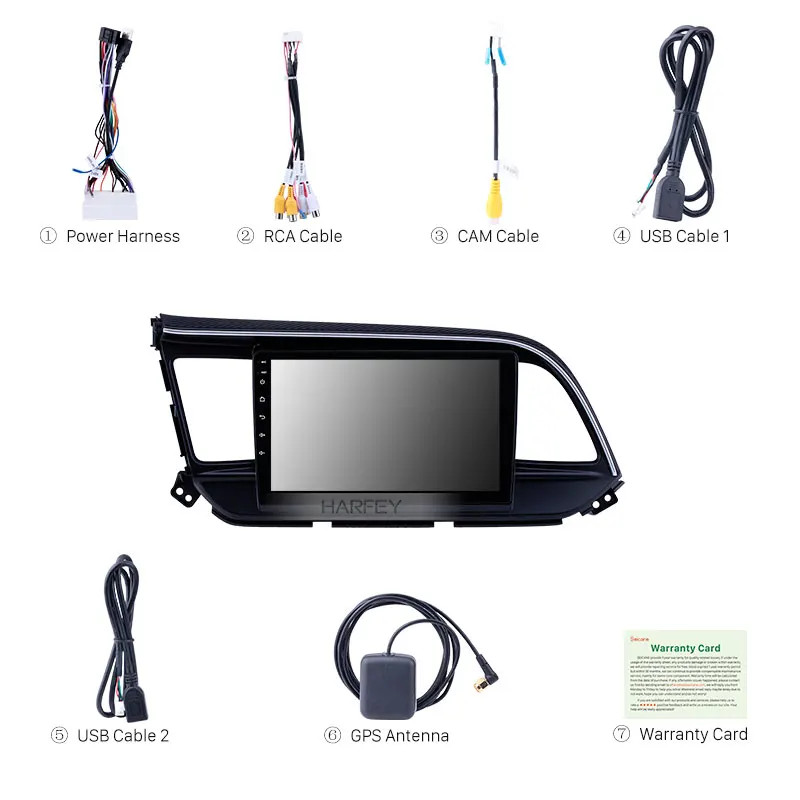 Автомобильный GPS Радио Harfey для Hyundai Elantra LHD 2019 Android 8 1 9 &quotс USB WIFI Bluetooth AUX Поддержка