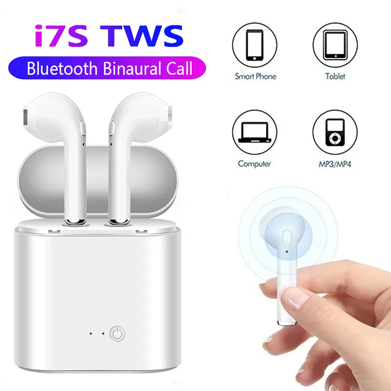 Bluetooth 5 0 наушники i7s TWS стерео гарнитура с зарядным устройством беспроводные