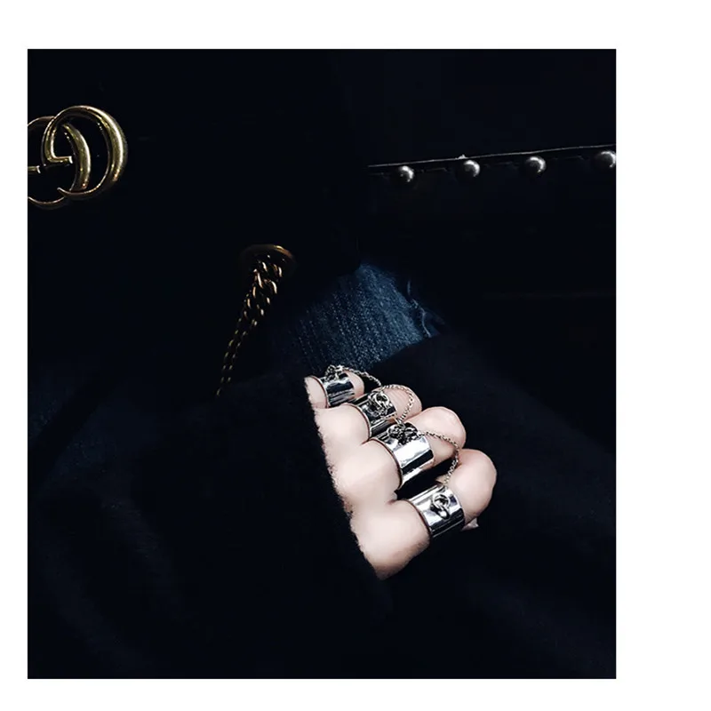 FFLACELL 2020 Новое модное металлическое цельное Открытое кольцо в стиле панк с