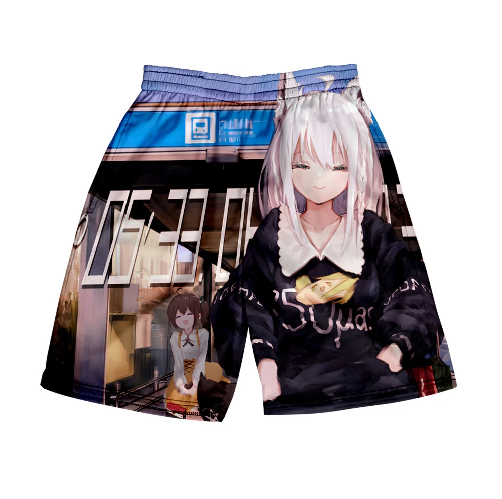 

Hololive английский VTuber сираками Фубуки летние Для женщин мужчин с эластичной резинкой на талии шорты в уличном стиле Повседневное уличная Пля...