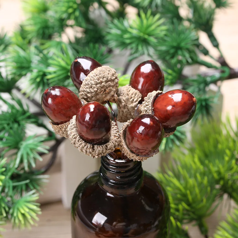 Искусственный цветок ручной работы букет сосновых орехов для рукоделия венок