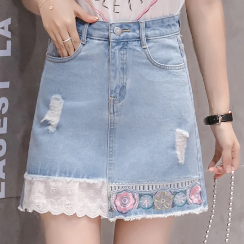 Модные женские юбки 2020 весна Высокая ожидание трапециевидная юбка белая и Синяя