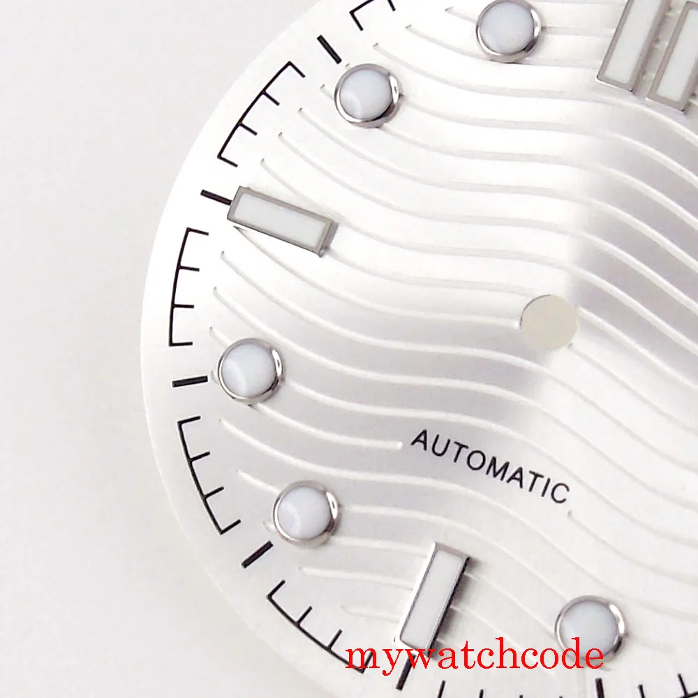31 мм стерильный белый топ качество часы циферблат для 24 драгоценностей NH35
