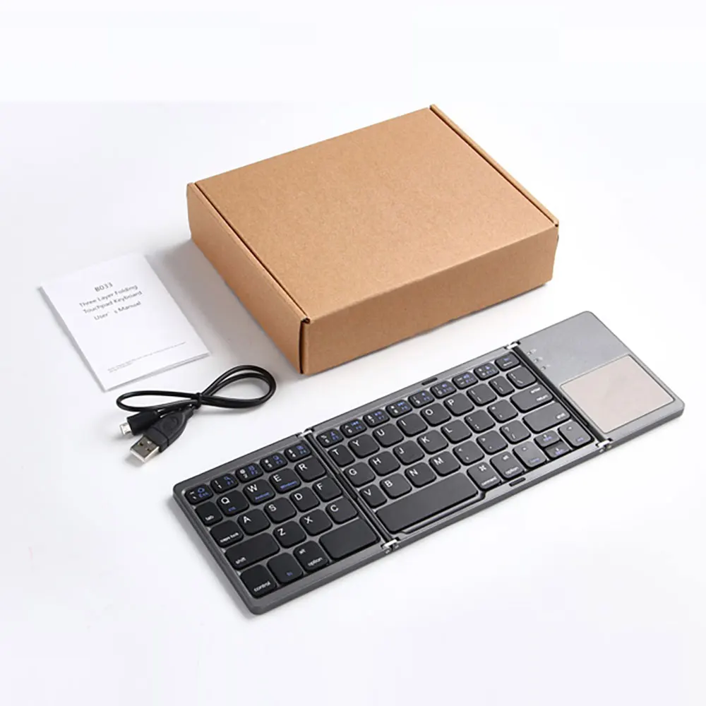 Складная мини клавиатура с сенсорной панелью 63 клавиши для Windows Android IOS планшета