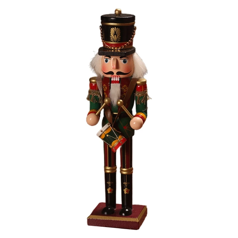 

Wooden Nutcracker Soldier Doll Music Box Kids Toy Handicrafts Home Desktop