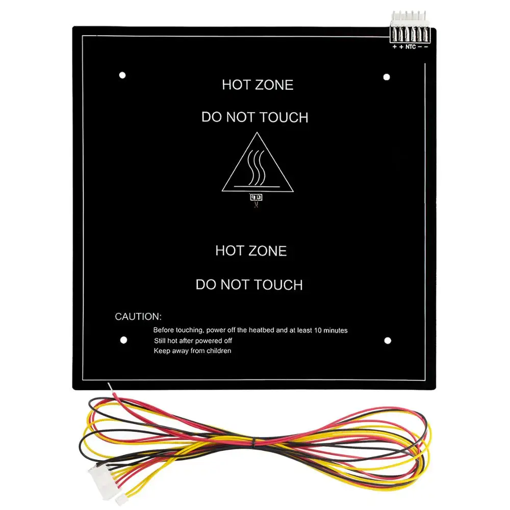 

Детали для 3D-принтера, 235*235*3,0 мм, черный MK3, 24 В, 220 Вт, алюминиевая Подогреваемая платформа с кабелем 1 м для 3D-принтера