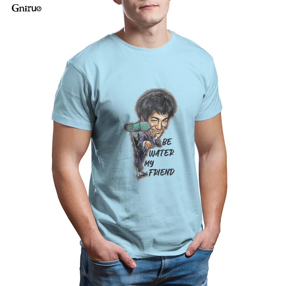 

Wholesale Bruce Lee be water my friend Black Gift Tops HipHop Tees 108661