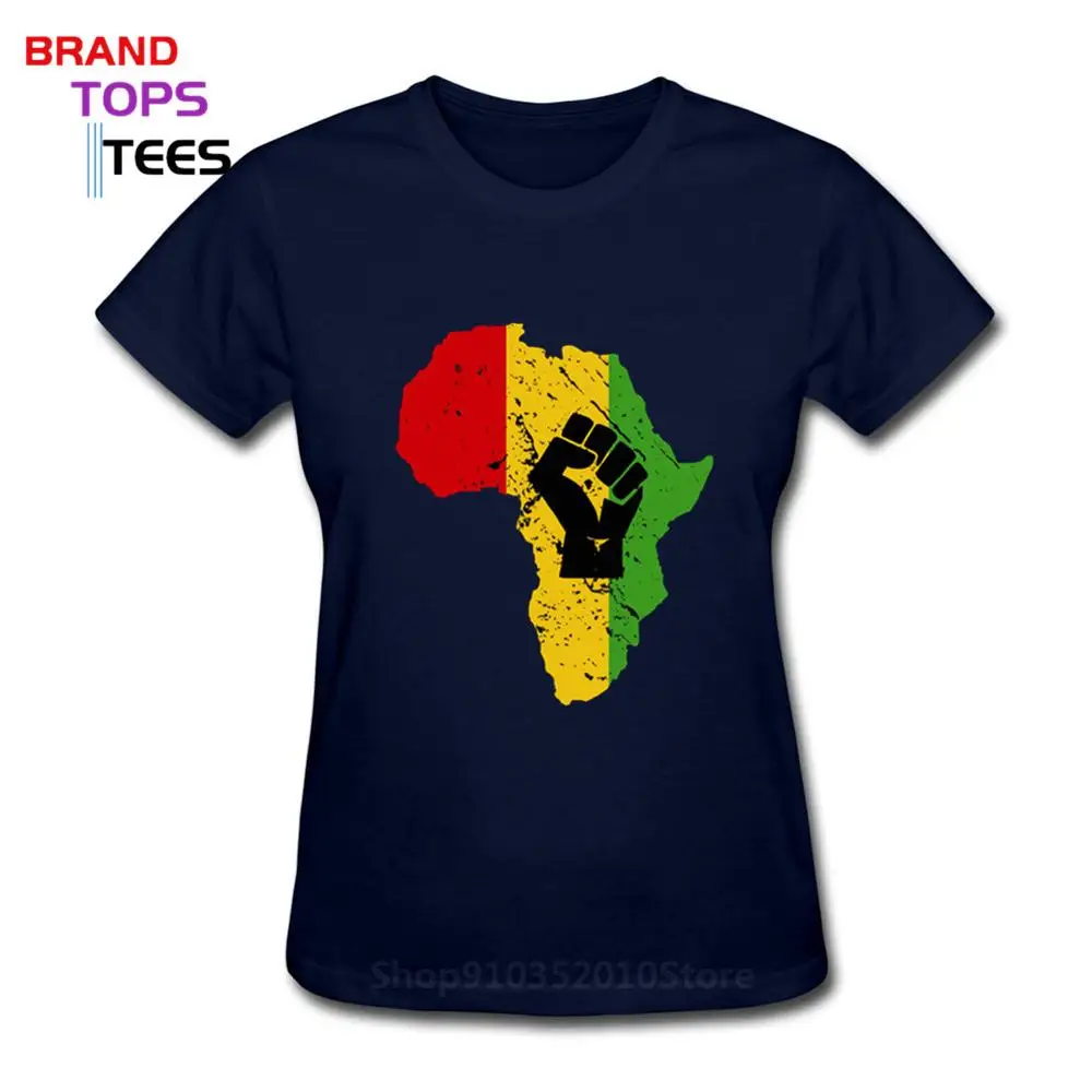 Состаренные винтажные Топы Rastafari африканская сила кулак женская футболка Rasta