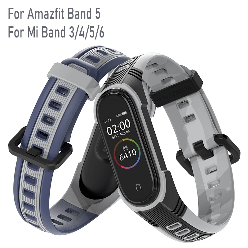 

For Mi Band 6 5 Strap for Amazfit Band 5 Two Color Silicone Replacement Bracelet Compatible With Xiaomi Mi Band 3 4 Accessories