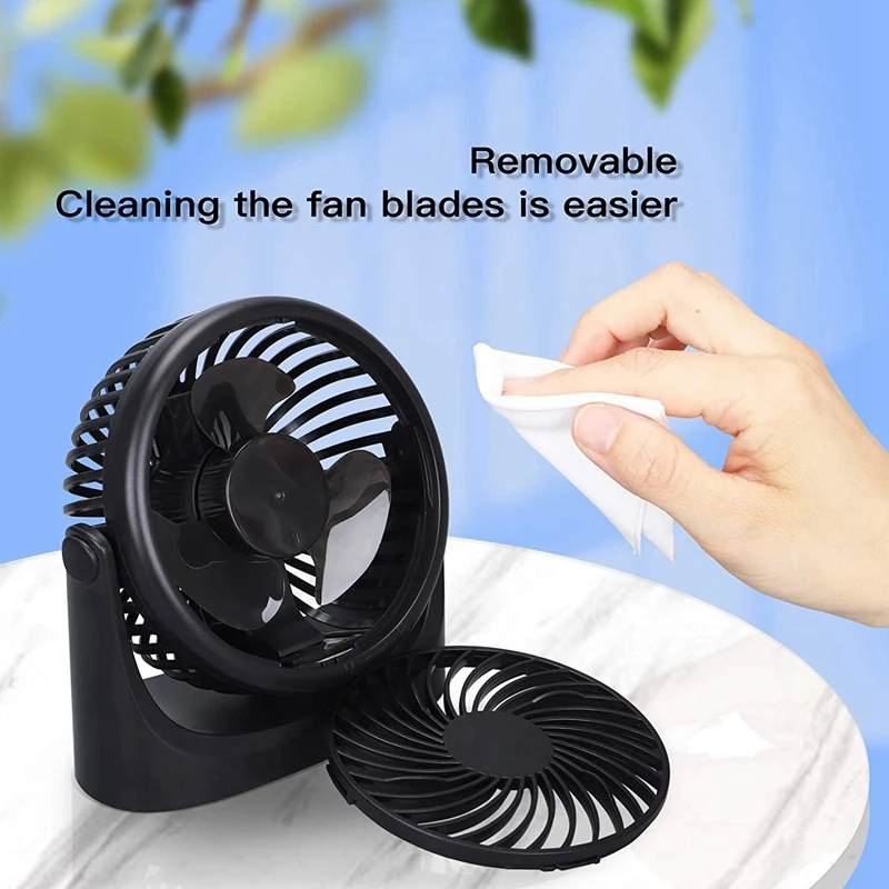 

Portable Mini Table Fan,USB Rechargeable,Speed Adjustable Head 360Rotatable Personal Fan,for Home Office Bedroom