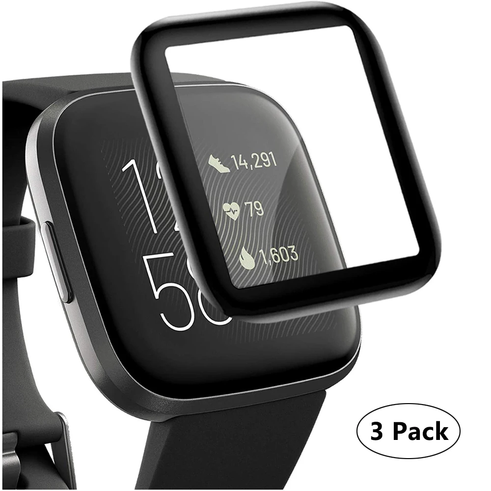 

3 Pack Screen Protector Compatible with Fitbit Versa 2, Premium [Anti-Scratch] HD Clear Film Anti-Bubble Screen Protector