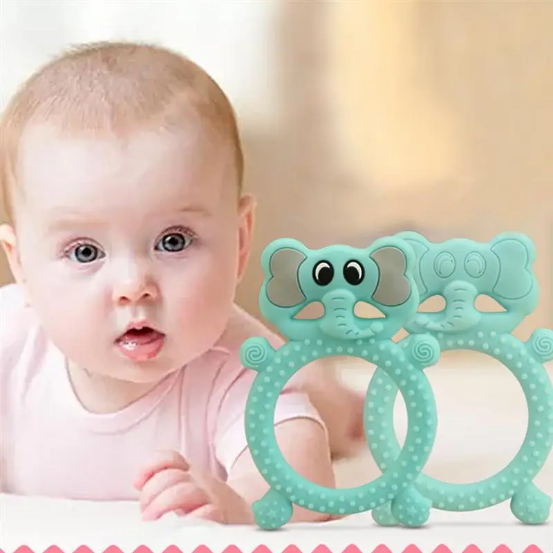 2 шт лягушка Слон Силиконовые игрушки для прорезывания зубов молярные палочки