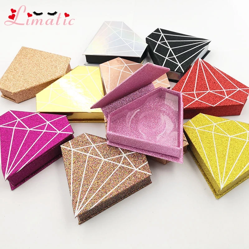 Eyelash Box Diamond Style Lashes Custom Packaging Strip Lash Package Private Label Colorful | Красота и здоровье