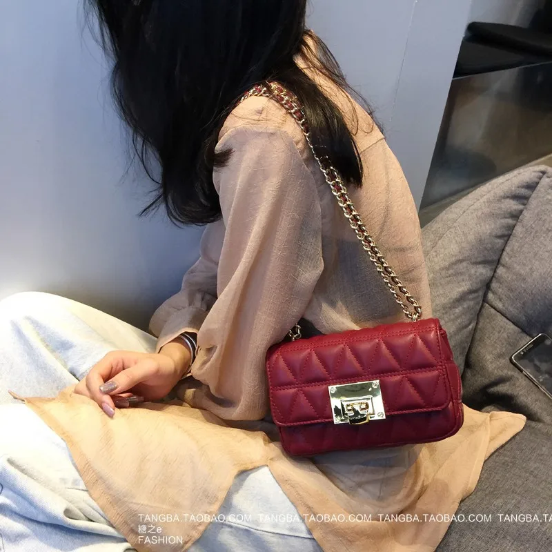 

Lattice Texture Bag 2020 New Chain Shoulder Messenger Bag Online Celebrity Ins Small Square Bag A Generation Quilted