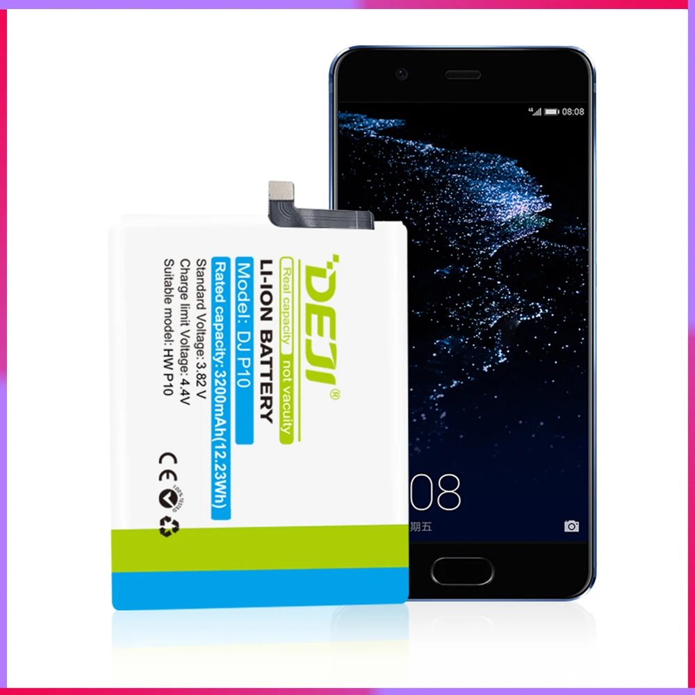 

DEJI For HUAWEI P10 Battery Real Capacity 3200mAh Internal Bateria Replacement High Quality With Free Tool Kit