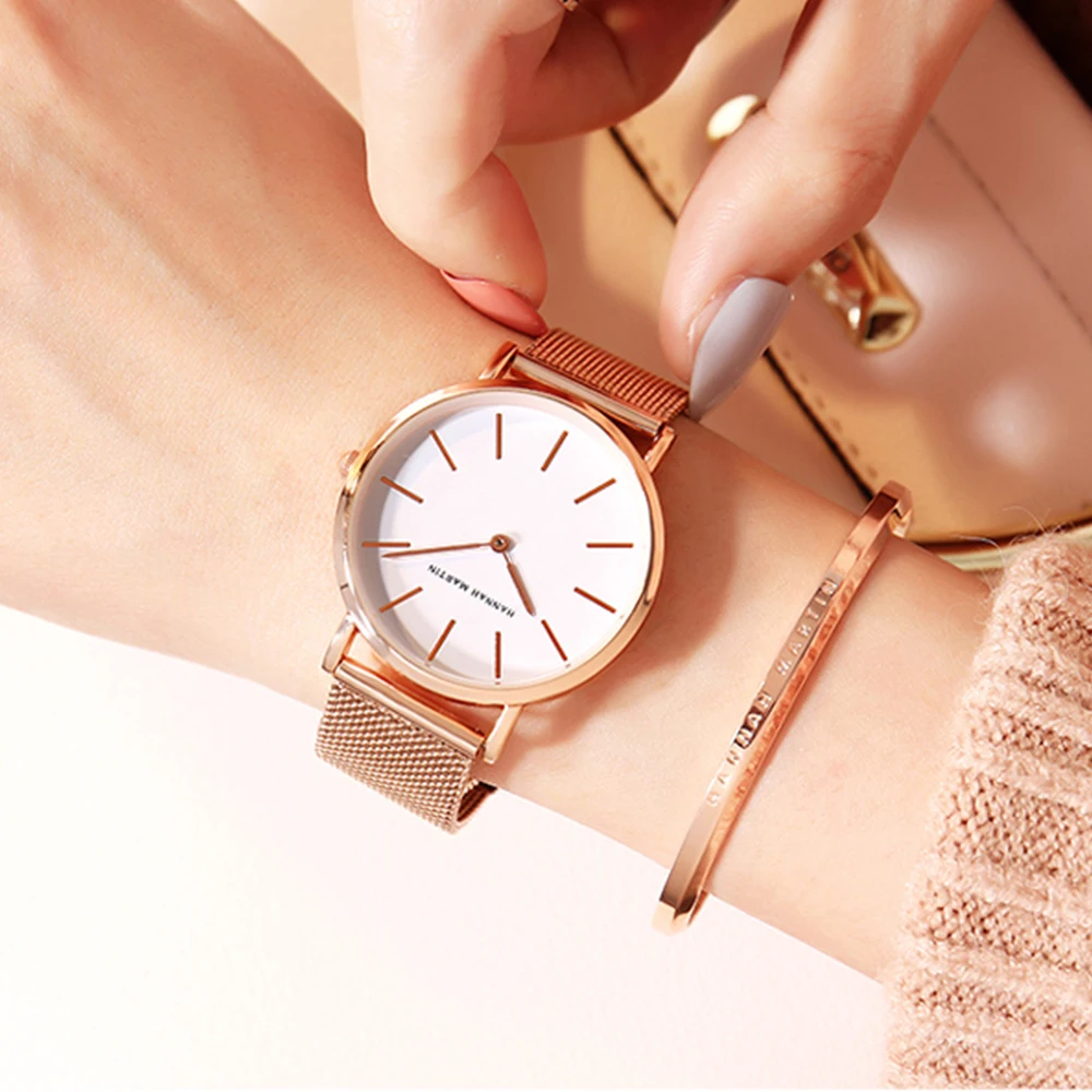 Часы женские кварцевые с японским механизмом простые водонепроницаемые