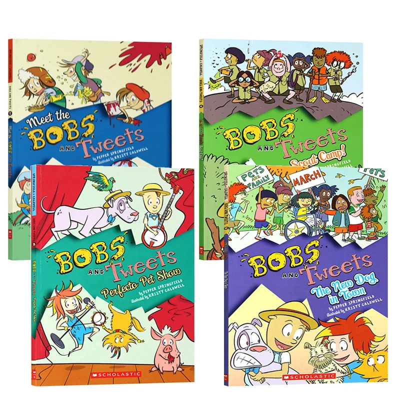 

4Pcs Bobs and Tweets #1/2/4/5 Scholastic Childrens original English books