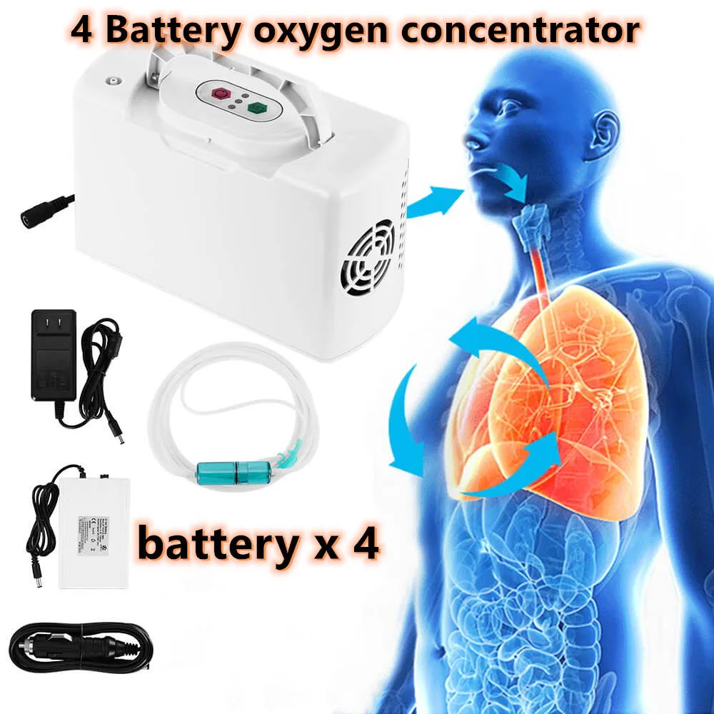 

XGREEO 4 batteries Genuine Portable Oxygen Concentrator home travel with car recharger