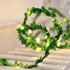 Деревенская Свадебная листва светодиодный медный провод лоза гирлянды для украшения для свадебного стола крошечные листья Рождественская вечеринка