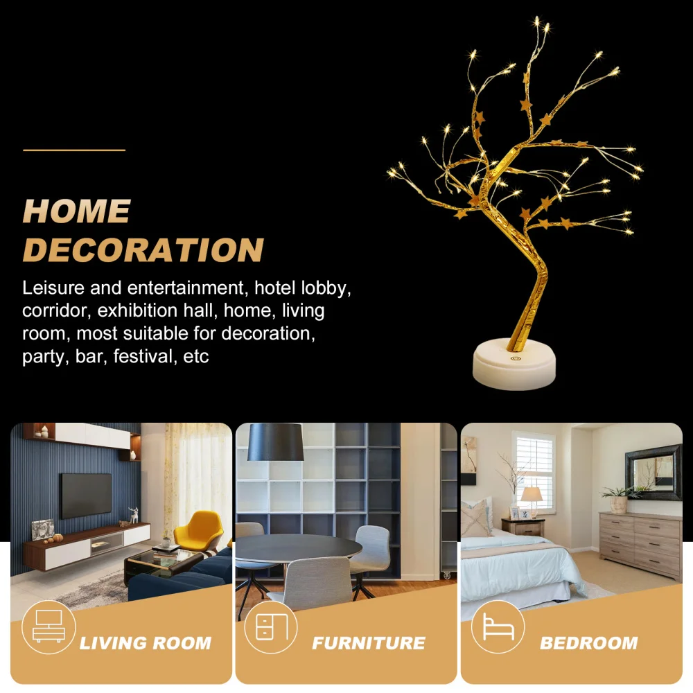 

Creative Golden Tree Ornamental Night Light Desktop Tree-shaped Light Ornament