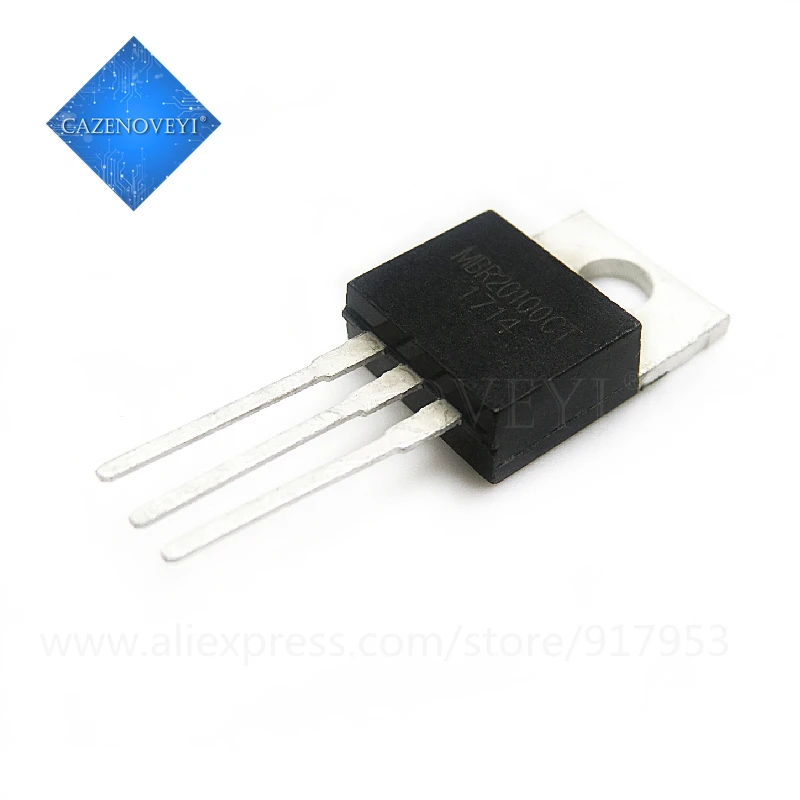 10pcs/lot MBR20100CT MBR20100CTP MBR20100 20100 TO 220 20A 100V Schottky Rectifier Diode In Stock|Интегральные схемы| |