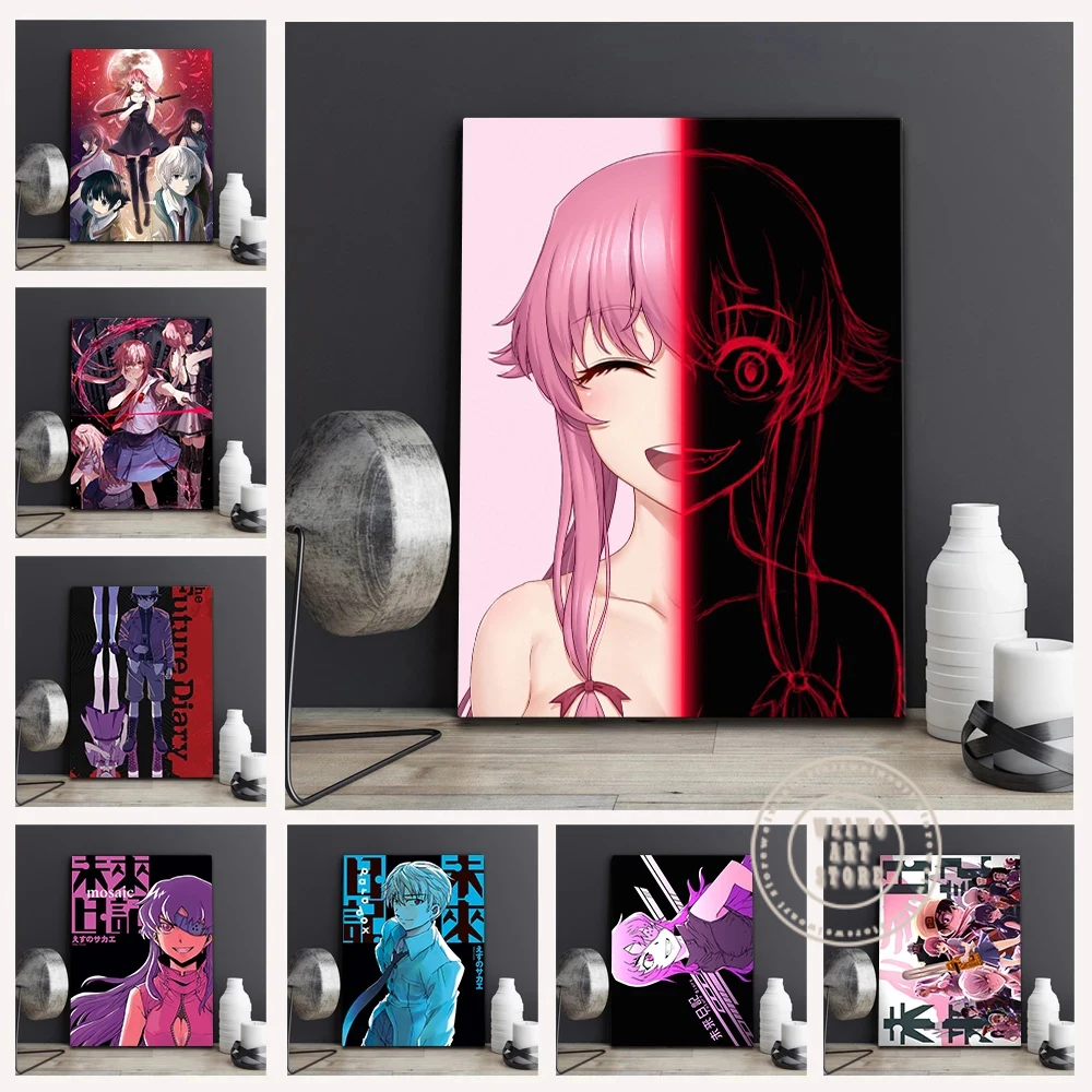 Дневник будущего плакат японское аниме Mirai Nikki Картина на холсте Современная